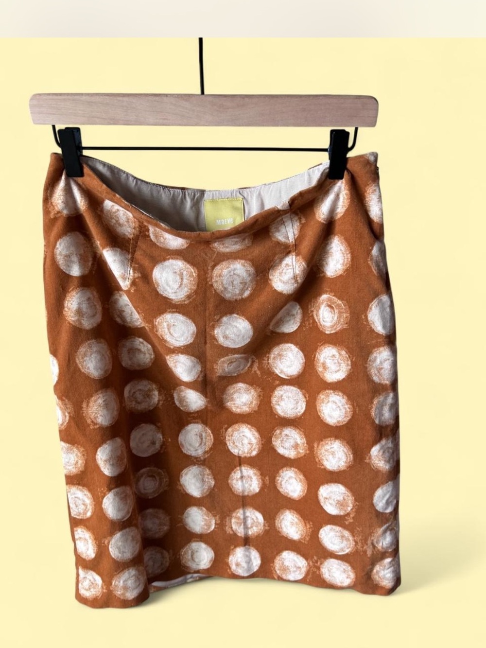 Anthropologie Maeve brown polka dot velvet skirt Size 8